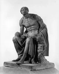 ジャンジャックルソーの記念碑のモデル（1712-78）。彼の小説の1つ「Emile、or Education」（テラコッタ）にちなんで名付けられました。